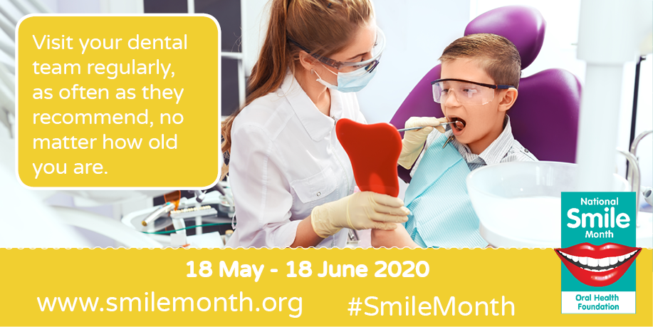 National Smile Month 2020 - 5 Top Tips For Looking After Your Oral Health - Visit Your Dental Team Regularly