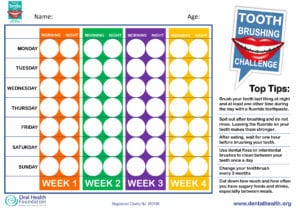 National Smile Month 2020 - FREE Tooth Brushing Chart For Kids And Children