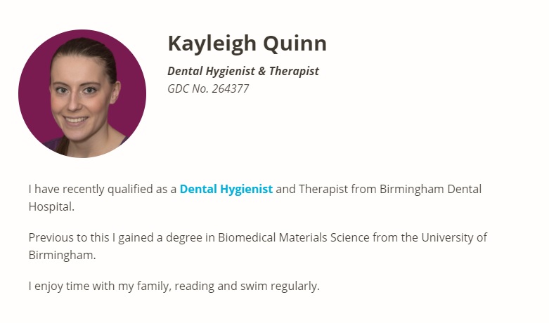 Kayleigh Quinn - Private Dental Hygienist At Aspects Dental In Milton Keynes