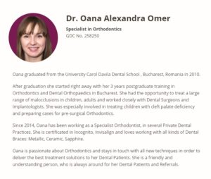 Milton Keynes Orthodontist Now Available For Extra Orthodontist Appointments From September 2021 - Dr. Oana Alexandra Omer