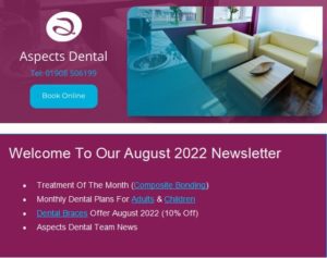 Milton Keynes Dentist Monthly Email Newsletter August 2022