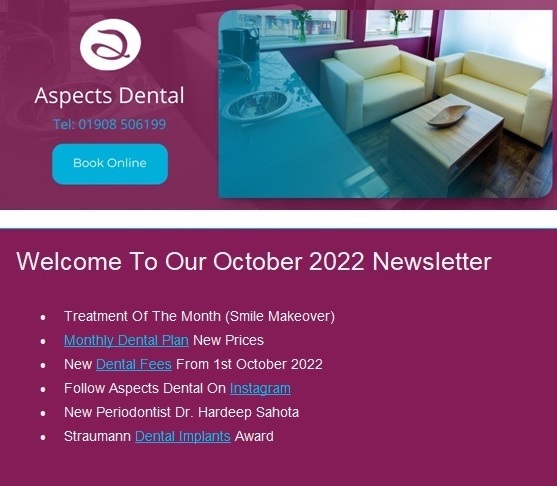 Milton Keynes Dentist Monthly Email Newsletter October 2022
