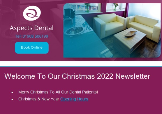 Milton Keynes Dentist Email Newsletter Christmas 2022