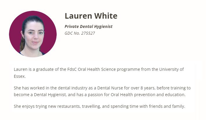 Milton Keynes Dentist Welcomes Two New Private Dental Hygienists - Lauren White Our New Private Dental Hygienist In Milton Keynes