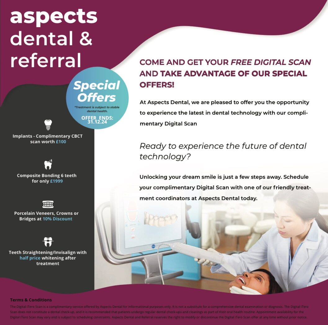 Free Digital Scan Special Offer From Aspects Dental For November 2024 & December 2024 - Private Dentist Milton Keynes