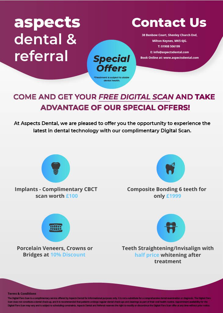 Free Digital Scan Special Offer From Aspects Dental - Private Dentist Milton Keynes