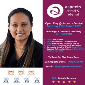 Dr. Hetal Patel - Open Day 29th March 2025 - Invisalign Braces Milton Keynes - Cosmetic Dentist Milton Keynes