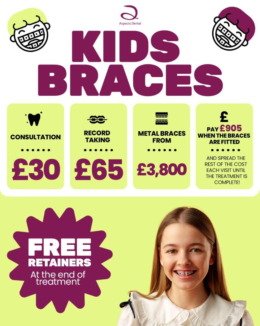 Kids Metal Dental Braces Milton Keynes - Childrens Metal Dental Braces Milton Keynes - Dental Braces Special Offer - Aspects Dental In MK